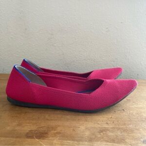 Rothy's The Point in Bright Scarlet Red Washable Flats Sz 7.5